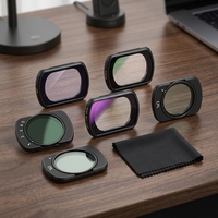 Kit de filtres optiques en verre anti-rayures et étanche, polarisants, à densité neutre (VND), CPL, à diffusion de brume noire (ND8/ND16/ND64)