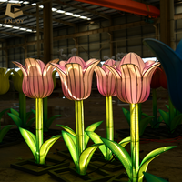 Lanterne en tissu fleuri faite à la main LFS-78 - Décoration de fête pour Noël