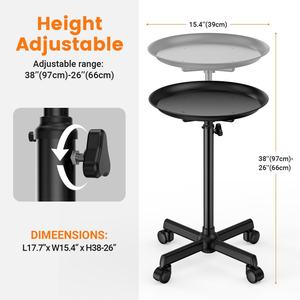 High Quality Beauty Spa Salon Cart Rolling Trolley Cart Salon Nail Rolling Aluminium Adjustable Height Salon Tray Cart - Product Image 2