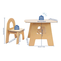 Vente en gros Table d'activités en bois naturel pour enfants Table et 2 chaises en bois pour tout-petits