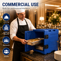 Conteneur isotherme commercial pour aliments de 90 L |   Boîte de transport isotherme pour traiteur avec support pour bacs GN