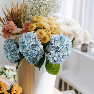 Alto singolo fiore di ortensia artificiale stelo matrimonio altri eventi fiori artificiali vero tocco bianco ortensia - Product Image 5