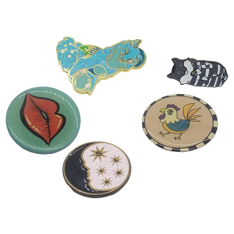 Lapel Badge Supplier Custom Printed Cartoon Logo Brooch Dyed Metal Enamel Pins for Clothing