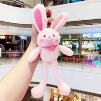 Jouet animal de Pâques porte-clés lapin en peluche poupées longues jambes doux mignon lapin porte-clés en peluche jouets jouets en peluche à changement de forme