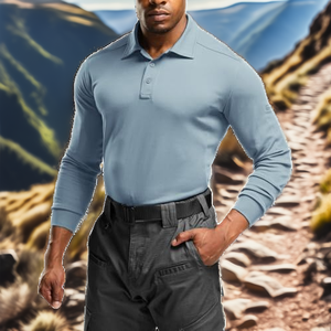 Camisa Táctica Urbana de Punto, Corte Moderno y Ajustado, Textura Suave, Flexibilidad y Comodidad Durante Todo el Día, Secado Rápido, Protección UV, para Actividades al Aire Libre - Product Image 2