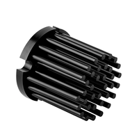 Dissipateur thermique à ailettes usinées CNC anodisé noir dissipateur thermique rond en aluminium pour LED élèvent la lumière 7W