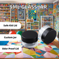 Pot de crème cosmétique personnalisé avec logo imprimé, 5g, en verre transparent ovale ou rond, avec couvercle hermétique anti-odeur et résistant aux enfants