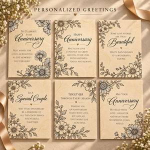 Cartes de vœux d'anniversaire élégantes à thème botanique, cadre floral vintage avec marguerites sauvages, cartes romantiques pour couple - Product Image 6