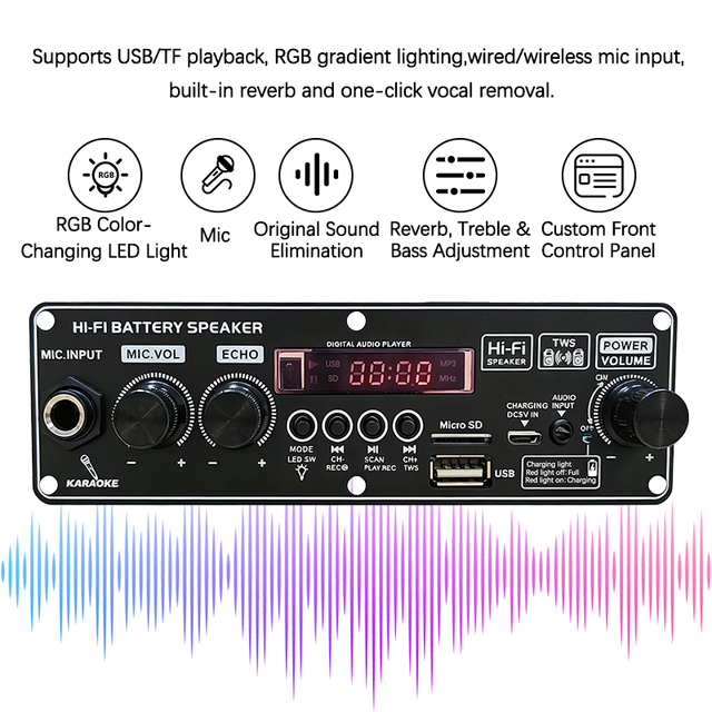 Factory Direct MP3 Player Sound Speaker Power Bluetooths MP3 Module Amplifier Board 2x10w Amplifiers Board