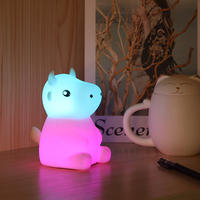 Veilleuse rechargeable en silicone en forme de vache, lampe de chevet LED douce avec minuterie et intensité réglable pour bébés et enfants