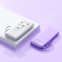 Batterie externe portable 10000 mAh avec logo OEM, affichage numérique réel, câble intégré, design transparent, capacité réelle, électronique grand public