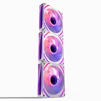 Ventilateur de processeur Infinity Reverse Blade blanc et noir, ventilateur de boîtier 120 mm ARGB, connecteur PWM, ventilateur de refroidissement silencieux pour PC, ventilateur RGB