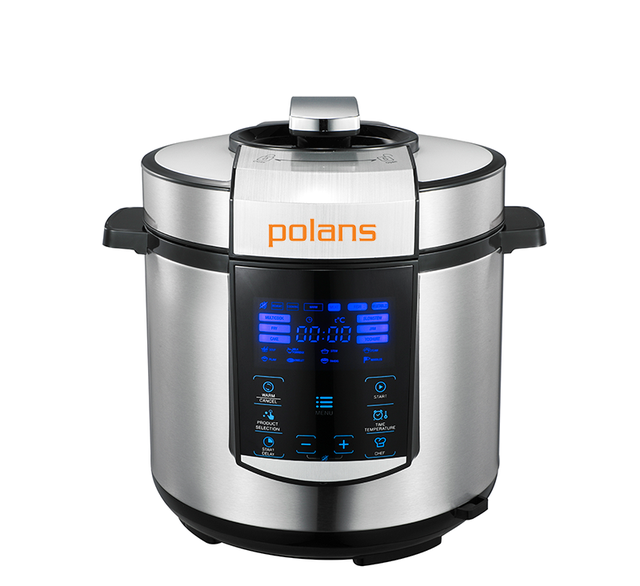 6L Stainless Steel Electric Pressure Cooker with LED Display 17-in-1 Functions App-Controlled for Household Use