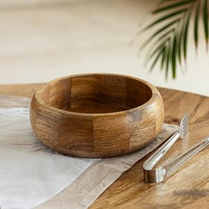 Bol de service décoratif en bois massif pour pâtes, fruits et aliments, prix - Product Image 4