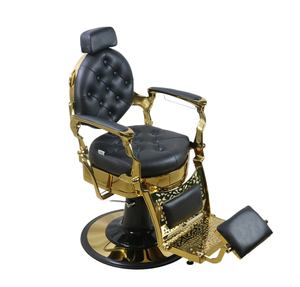 Sillón de Barbero Reclinable Dorado de Lujo Estilo Antiguo <span class=keywords><strong>2021</strong></span>, Mueble de Peluquería Económico al por Mayor - Product Image 1