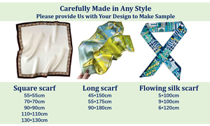 Customizable Vintage Square Silk <strong>Scarf</strong> Digital Printing on One Side or Double Sides Wedding <strong>Scarf</strong> Customization Available - Product Image 4