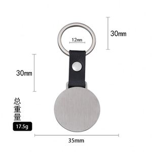 Custom Logo Stainless Steel Round Metal Circle Tag Blank Laser Engraving UV Printing Material Holiday <b>Leather</b> <b>Keychain</b> Key Chain - Product Image 6