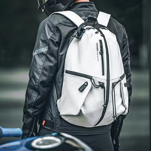 Mochila de Ciclismo para Motocicleta, Impermeable, con Bolsillo para Casco, Cierre de Cremallera, Forro de Nailon, Almacenamiento de Cosméticos, Mochila para Moto - Product Image 5