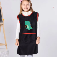 Tabliers de peinture pour enfants personnalisés en gros, à porter à l'envers, respirants, orange, pour la maternelle et la cuisine