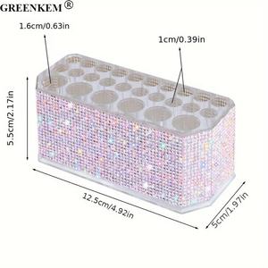 Nouveau 26 Trous <span class=keywords><strong>Diamant</strong></span> Monté Nail Pen Storage Box Brow Pencil Storage Rack Nail Brush Storage Rack - Product Image 5