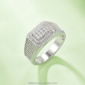 Venta al por mayor 100% joyería de alta calidad por Diamond Pen 18K chapado en oro D Vvs Moissanite 925 anillo de plata esterlina Moissanite - Product Image 4