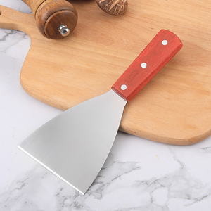 Spatola per Carne <span class=keywords><strong>in</strong></span> <span class=keywords><strong>Acciaio</strong></span> <span class=keywords><strong>Inox</strong></span> con Manico <span class=keywords><strong>in</strong></span> Legno, Resistente al Calore, Antiaderente, Facile da Pulire, Durevole per Cucina e Campeggio - Product Image 2