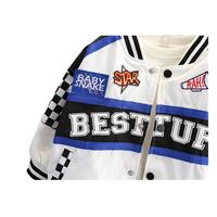 Veste de baseball tendance pour garçons, haut décontracté pour le printemps et l'automne, manteau de sport à carreaux pour enfants en automne