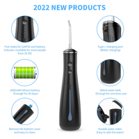 Hydropulseur Portable Rechargeable USB Format Voyage pour Hygiène Dentaire Étanche IPX7