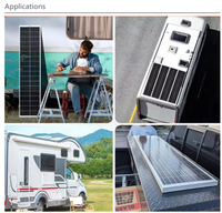 Panneau solaire en verre trempé long et étroit 30W 36V blanc noir 22% d'efficacité, fabriqué sur mesure pour poteau d'éclairage et tour de vidéosurveillance