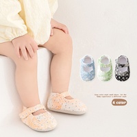 Chaussons-chaussettes pour bébé et tout-petit, style princesse, élégants, à semelle souple, respirants, tissés, à motif dessin animé