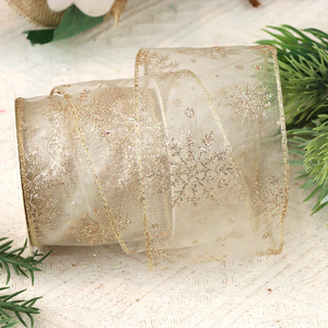 Cinta de Cristal con Borde Brillante de 2.5 Pulgadas, Diseño Industrial, Cinta Navideña para Envolver Regalos y Decorar Árboles - Product Image 5