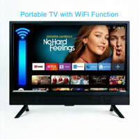 TV Pintar Portabel LED HD FHD 22 Inci Outdoor Indoor 12v Isi Ulang Dengan Wifi