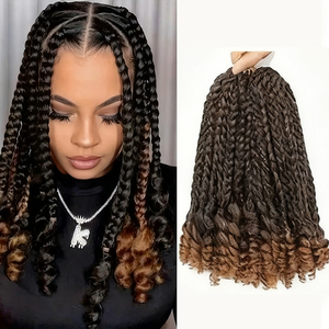 Bán Buôn Niềm Đam Mê Mùa Xuân Ngắn <span class=keywords><strong>Twist</strong></span> Crochet Phong Cách Tóc Crochet Bện Tóc Mở Rộng Pro Looped Jumbo 3x Bện Cho Phụ Nữ - Product Image 1