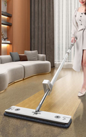 Serpillère plate mains libres rotative à 360 degrés en microfibre avec long manche pour sols en bois et carrelage domestique