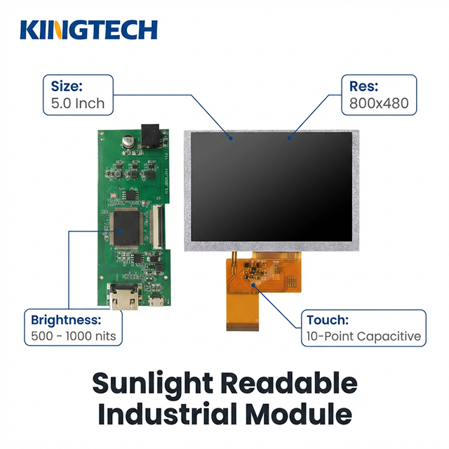 Kingtech  WVGA 800x480 40 Pin Pixels 5 Inch Lcd Screen 6 O'clock 24bit RGB for Smart Home Central Control  TFT LCD Modules