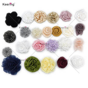 WBF-235 Keering Vente chaude 10cm Patch floral en <span class=keywords><strong>tissu</strong></span> satiné vert rose vintage, grande <span class=keywords><strong>broche</strong></span> <span class=keywords><strong>fleur</strong></span> 3D, applique <span class=keywords><strong>pour</strong></span> <span class=keywords><strong>robe</strong></span> - Product Image 2