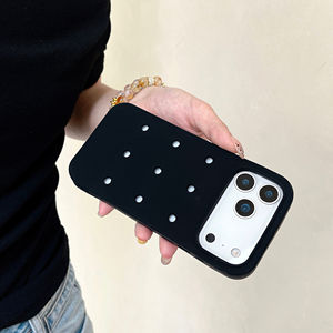 فتحات نقطة جوفاء ناعمة 16 لهاتف آيفون اير 13 14 15 17 برو ماكس تبديد الحرارة ديي غطاء المحمول مع زخارف الأحذية - Product Image 5