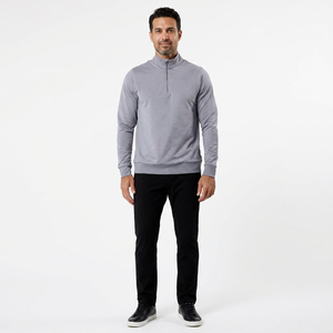 Winter Men's Half Zip Hoodies & Sweatshirts OEM/ODM Custom 100% Cotton Quick Dry Breathable High Quality - Product Image 1