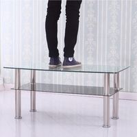 Ensembles de meubles de salon, Table de café, Table centrale moderne, Table basse en verre pour la maison