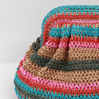 Pochette en crochet couleur arc-en-ciel sac à main portefeuille avec pince en fer Ele Lady Style dîner et sac cadeau de mariage