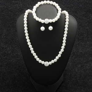 3 PCS <b>Set</b> Imitation Pearl Necklace <b>Bracelet</b> <b>Earring</b> Stud <b>Set</b> Fireball Pearl Beaded Women Luxury Bridal Party Jewelry <b>Set</b> - Product Image 5