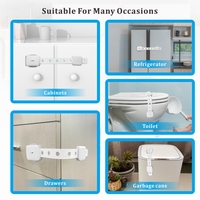 Verrou de sécurité pour enfants Probebi LH11 blanc en ABS pour tiroirs et toilettes avec double mécanisme de sécurité, multi-usages pour bébés