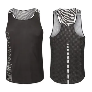 Marathon Sport Tanktop Ärmelloses T-Shirt Sublimation vollständig bedruckt Lauf-Singlet Marathon nahtlose Weste