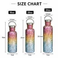 Bouteille d'eau personnalisée en titane pur à paroi simple, légère, de 16, 20 ou 24 oz, avec couvercle, poignée et housse en tissu pour l'alpinisme