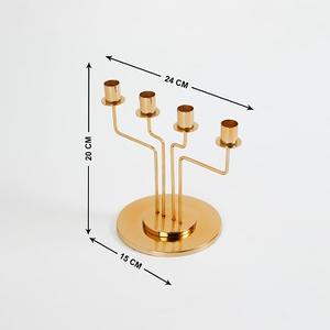 Portavelas cónico de metal de tendencia superior de latón para decoración del hogar y hoteles portavelas pulido de latón puro - Product Image 5