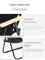 Chaise de pêche pliante double moderne pour jardin extérieur avec dossier en fer métallique en forme de U pour mobilier d'extérieur