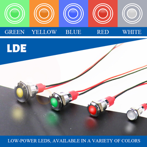 6/8/12 không thấm nước dẫn chỉ số ánh sáng tín hiệu đèn dây kim loại 6V 12V 24V 110V 220V đỏ/vàng/xanh/Xanh/Trắng 3A Max. 1NO - Product Image 5