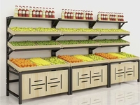 Groenten Fruit Granen Millet Supermarkt Schappen Zwaarbelastbaar Metalen Houten Constructie Verwijderbaar Monteerbaar Snel