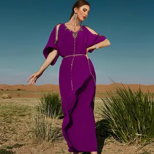 Robe abaya de couleur unie pour femmes musulmanes, nouveau design, tenue de soirée arabe, dubaï, 2023