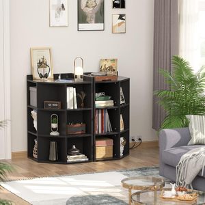 Étagère d'<span class=keywords><strong>angle</strong></span>, armoire de rangement noire pour le rangement des jouets, idéale pour les petits espaces, chambre à coucher, salon - Product Image 2